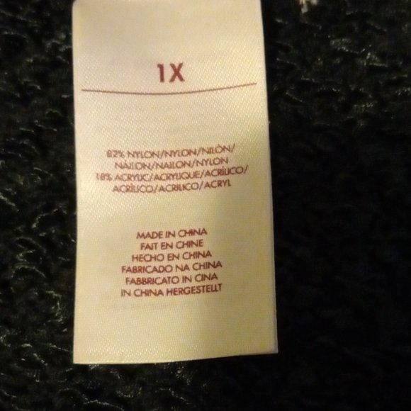 JM Collection Black V-neck Modern Sweater size 1X - Picture 7 of 10